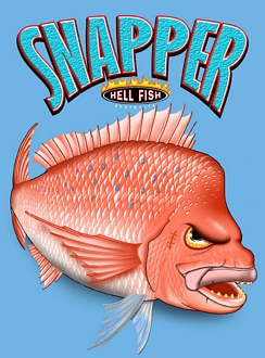 Mens - Hell Fish Snapper on Sky Blue