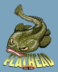 Womens - Hell Fish Flathead on Sky Blue