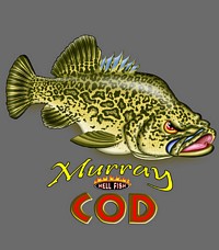 Mens - Hell Fish Murray Cod on Black