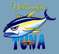 Mens - Hell Fish Tuna on Sky Blue